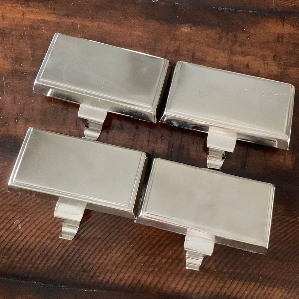 (4) Silver Stocking Holders, Stocking Hangers, Stocking Hook